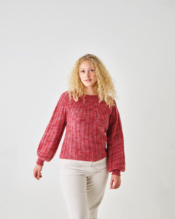 Ribbed blouse in Leonora and Angel print