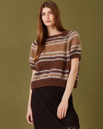 Striped wide T-shirt