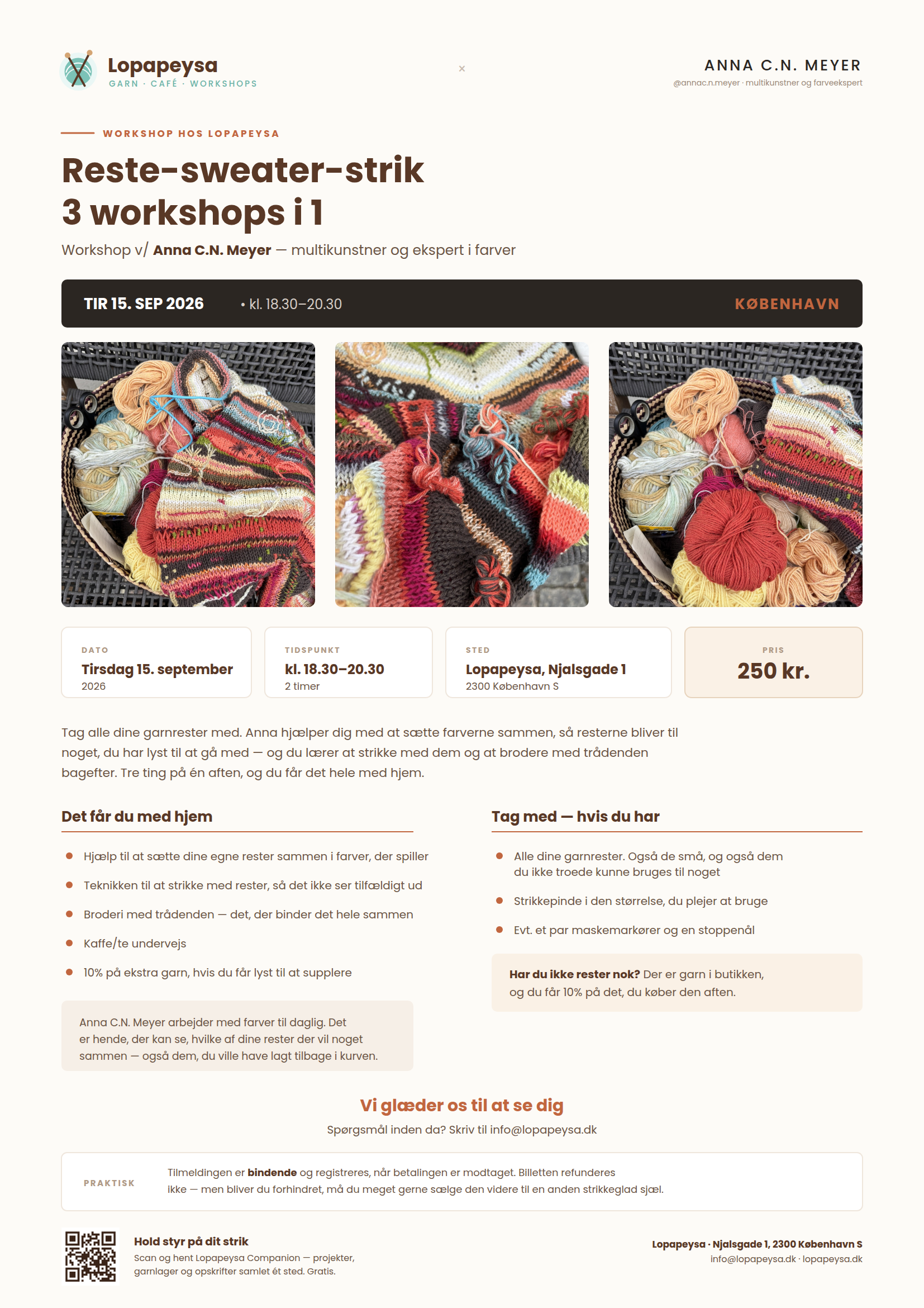 Workshop - Reste-sweater-strik v/Anna C.N. Meyer 15. september