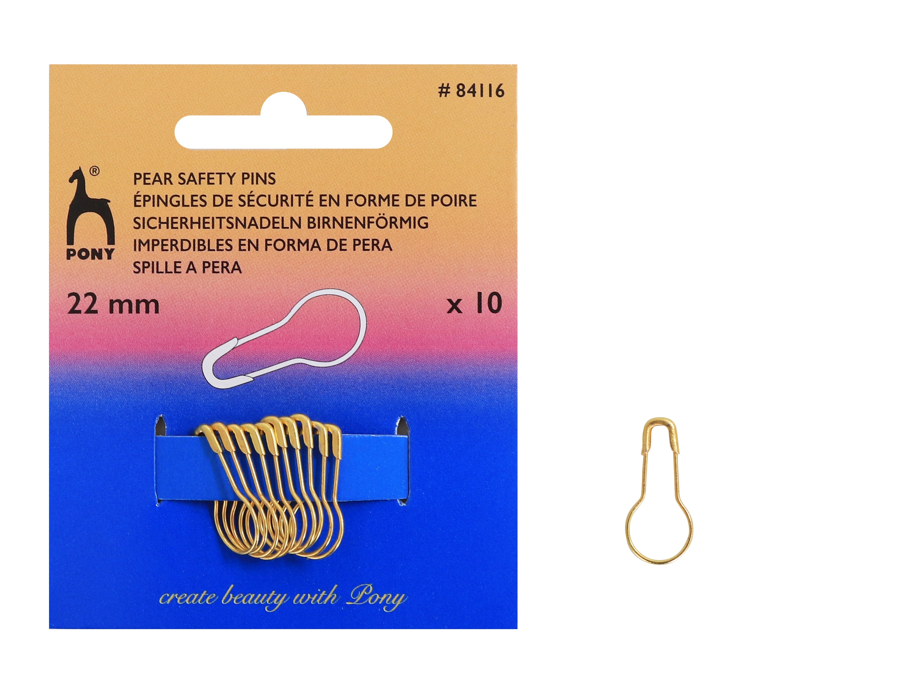 Stitch marker - pear-shaped - gold