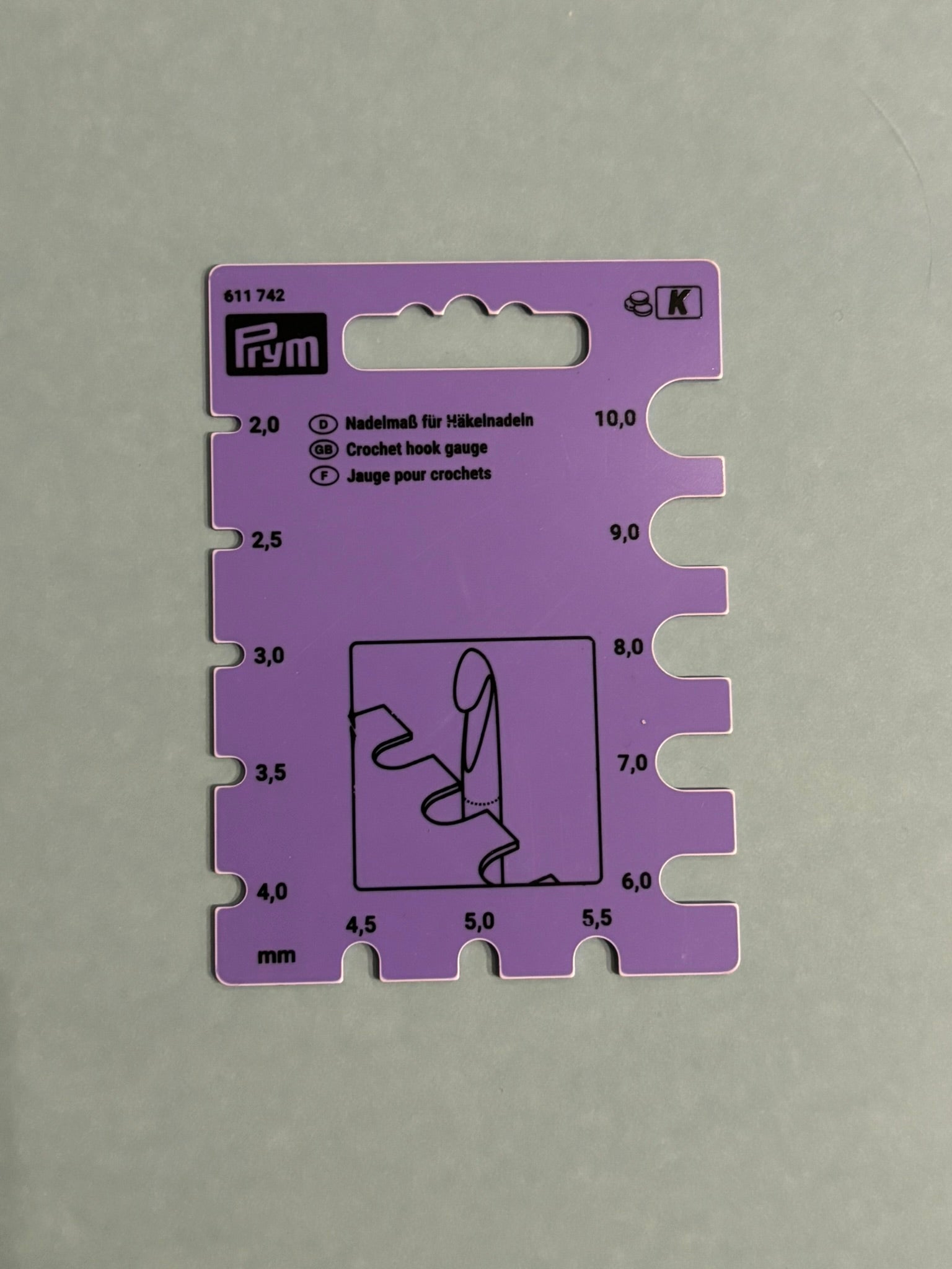 Pindemåler til hæklenåle - plast