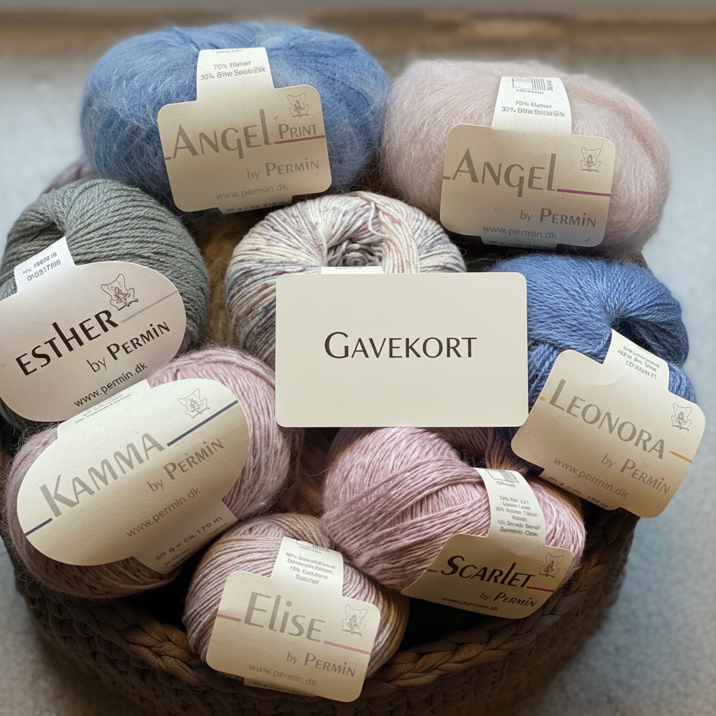 Gavekort til lopapeysa.dk - kurv med garn